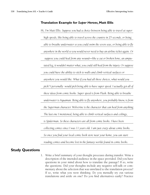 The Effective Interpreting Series: Translating from ASL - Teacher's Set - Image 9